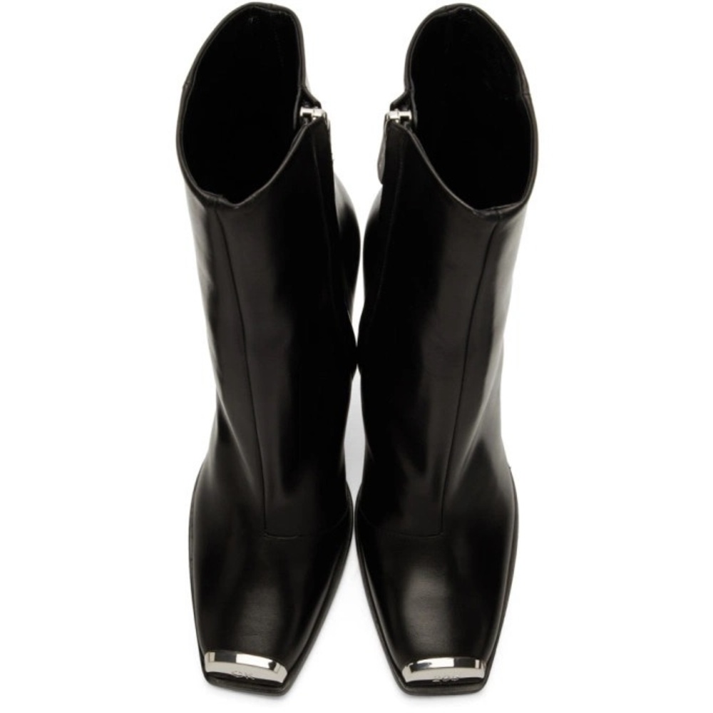 CALVIN KLEIN 205W39NYC Wilamiona Metal-Trimmed Leather Ankle Boot - Picture 2 of 12